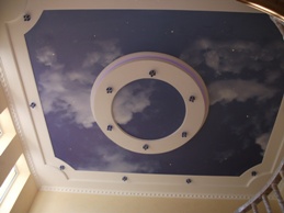 Фотопечать натяжного потолка облака