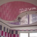 Розовый натяжной потолок.Инь-янь 