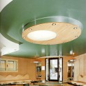 Зелёный натяжной потолок в офисе