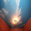 Фотопечать облаков на натяжном потолке